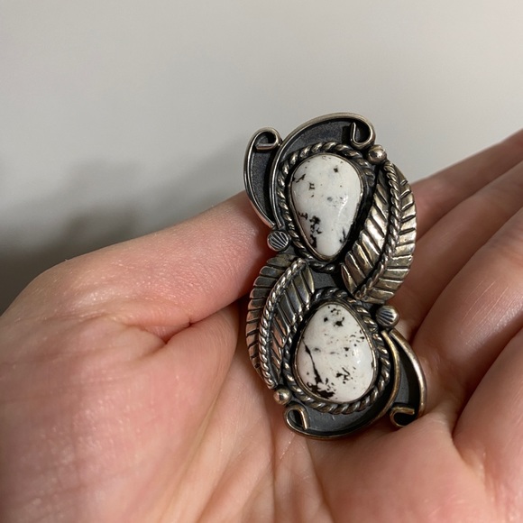 NWOT OOAK Artisan White Buffalo sterling ring - Picture 6 of 6